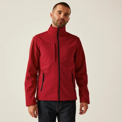 Image of Regatta TRA688 51P50 Men&#039;s Octagon Ii 3 Layer Membrane Softshell Jacket, Small, Red (Classic Red/Black)