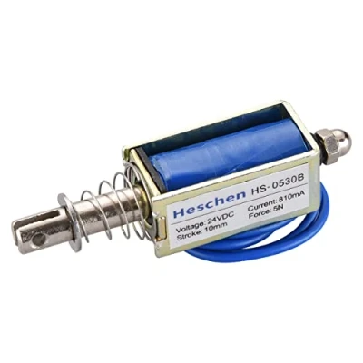 Image of Heschen Electric Solenoid Electromagnet JF 0530B Push Pull Type 24VDC 10mm Stroke 5N Force