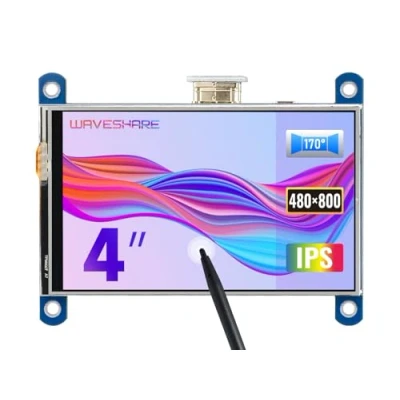 Image of Waveshare 4inch Display for Raspberry Pi 4 Resistive Touchscreen IPS Moitor Panel 800x480 Resolution HDMI LCD Compatible All Raspbian/Ubuntu/Kali/Retropie Drivers Provided
