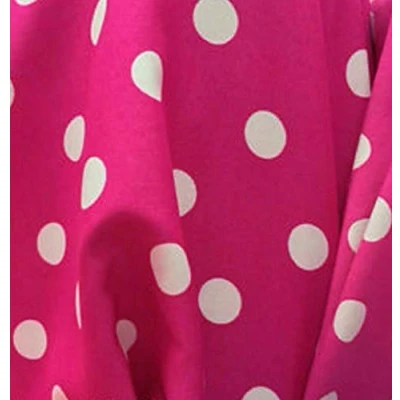 Image of 45&quot; wide Spotty Polycotton Dress Fabric Cerise Pink/White Spots per metre