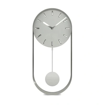 Image of Mebus Wall Clock, Metal, Gray, 35 cm