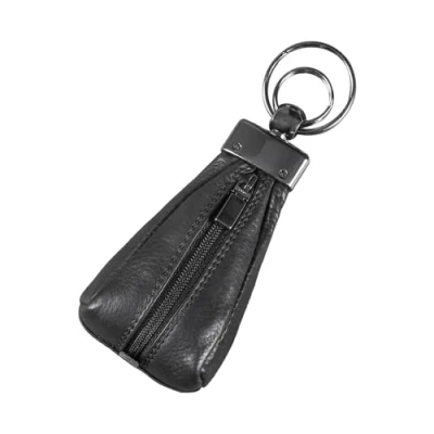 Image of STILORD &#039;Enno&#039; Small Leather Key Pouch Vintage Holder for Men Case Mini Purse with Ring Slim Wallet Coin in Genuine Leather, Colour:Black