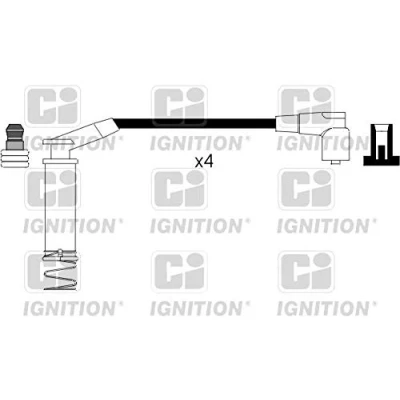 Image of 90486611, 90486612 Ignition Lead Set QUINTON HAZELL XC795 CI with heat shield VAUXHALL: Astra Mk3 CC, Cavalier Nova OPEL: Corsa A CC