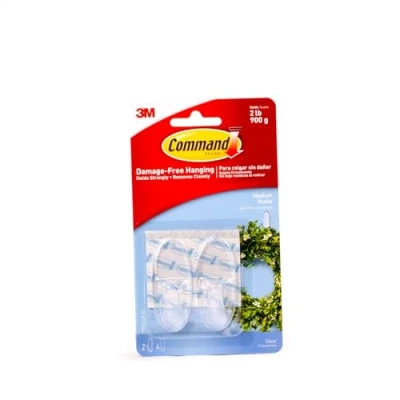 Image of Command Clear Medium Hooks, 3lb Capacity, 2/pk