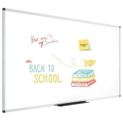Image of VIZ PRO Dry Wipe Whiteboard 240 x 120 cm, Erase White Board with Silver Aluminium Frame and Pen Tray