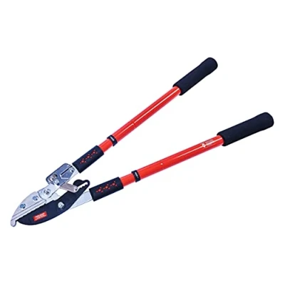 Image of Amtech U2880 Telescopic Ratchet Anvil Heavy Duty Lopper, Tree and Branch Cutters, Can be Extended Over 31.5&quot; Red, Black