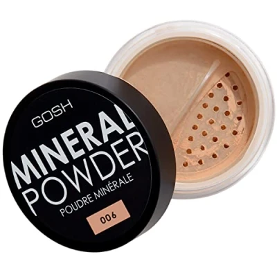 Image of GOSH Mineral Powder, Vegan, Loose Fixation Powder with Minerals for All Skin Types, Matte &amp; Long Lasting a Flawless Complexion, No Mask Effect, Medium to High Coverage, 006 Honey