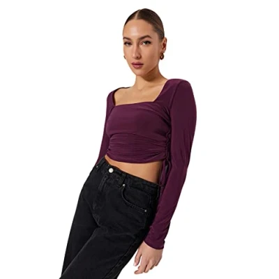 Image of Trendyol Women Fitted Basic Square Collar Knit Blouse