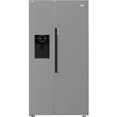 Image of BEKO Pro HarvestFresh ASP342VPS American Style Fridge Freezer Stainless Steel, Steel