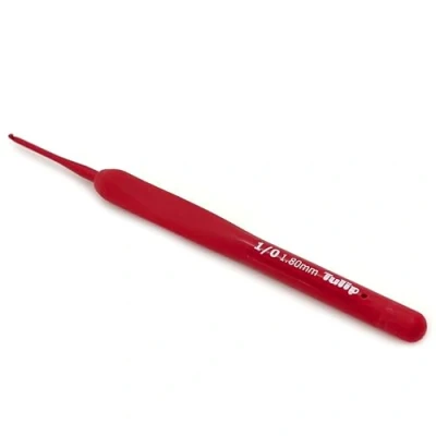 Image of Frida&#039;s Wollhaus Tulip Etimo Red Crochet Hook with Comfort Grip Smooth Tip Easy 15 Sizes (1.8mm)