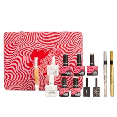 Image of Mylee Selection Box Gel Nail Polish Advent Calendar Rockin&#039; Around Collection 12x Limited Edition Colours, Builder Gel, Top Coat, Magnetic Effects, Art Markers, Cuticle Oil [Christmas 2024]