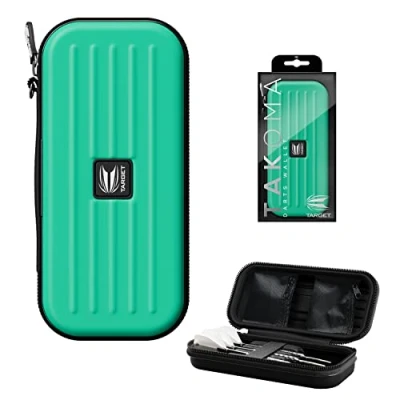 Image of TARGET Darts Takoma Dart Case Wallet, Regular Size, Aqua Store 3 Fully Assembled &amp; Accessories Holder with Zip Lock Pouches, Flights, Shafts Swiss Points