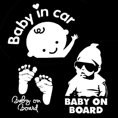 Image of [3 in 1] Baby on Board, Car, Footprint, Window Decal Bumper Stickers