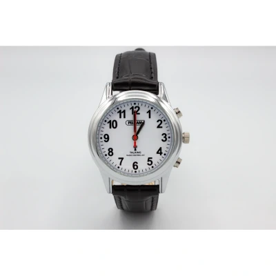 Image of Pelham Radio Controlled Talking Strap Watch Black Ladies