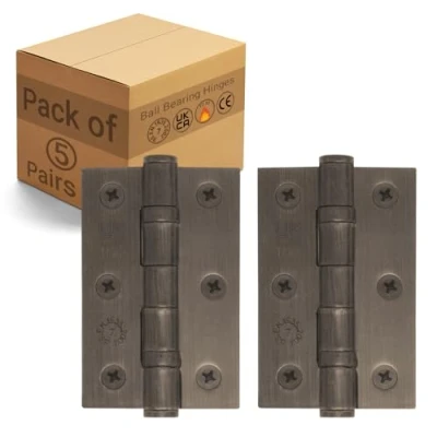 Image of EAI Bronze Door Hinges 3 Inch / 76mm Dark Internal Fire 5 Pairs