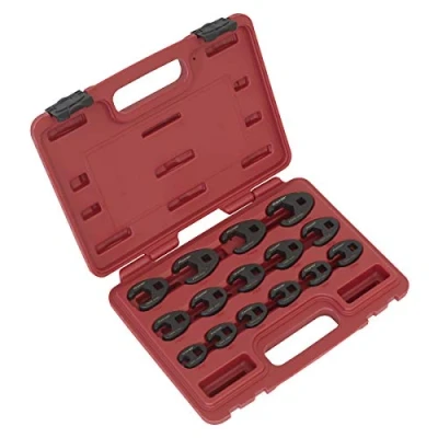 Image of Sealey Premier Crow&#039;s Foot Spanner Set 15pc 3/8&quot;Sq Drive Metric