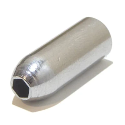 Image of Guitar truss rod nut 10 32 thread 9.5mm diameter 24mm long Bullet head