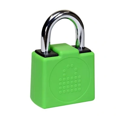Image of LocknCharge Resettable Keyless Silicone Covered Padlock for Carrier Green 10128