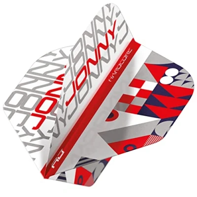 Image of Red DRAGON Jonny Clayton Ferret Hardcore Stack White and Dart Flights 3 Sets Per Pack (9 in Total)