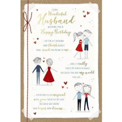 Image of HUSBAND Birthday Card Wishing Well Studios