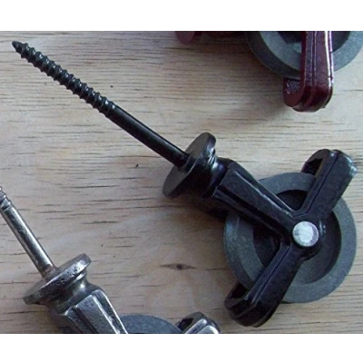 Image of Ironmongery World Cast Iron Single Wheel Screw In Pulley Ceiling Clothes Airer Dryer Rackend Black