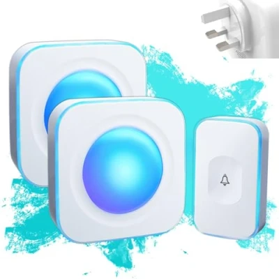 Image of Wireless Doorbell Plug in 1200 Feet Waterproof Door Bells Cordless with Battery Bell Button Chime &amp; 2 Flashing Light Receivers 36 Melodies 4 Volume Levels for Home, Office JSIEEM