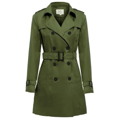 Image of SS7 Womens Trench Coat Ladies Mac Jacket Khaki