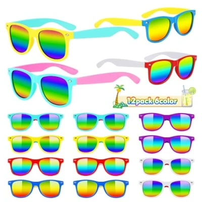 Image of DIYASY 12 Pack Kids Sunglasses Bulk, Party Favors Boys and Girls with UV400 Protection, Great for Beach, Pool Favors, Birthday Graduation Supplies (12)