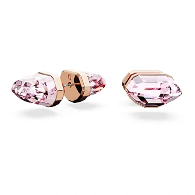 Image of Swarovski Lucent stud earrings, Pink, Rose gold tone plated