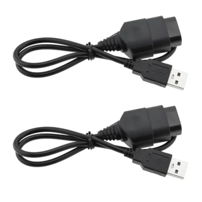 Image of VGOL 2pcs USB Adapter Cable for Game Controller Converter Compatible with Xbox Gen.1 Black