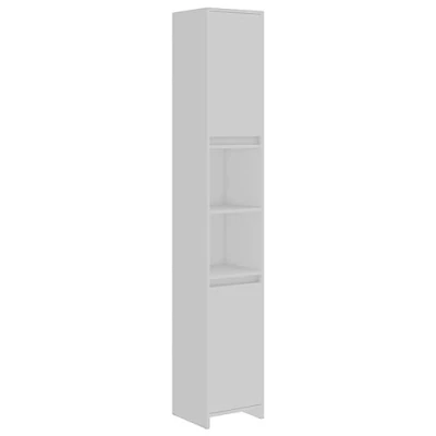 Image of vidaXL Bathroom Cabinet in White Engineered Wood Storage Unit with 6 Compartments and 2 Doors Ideal for Organization