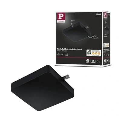 Image of Paulmann 96819 Smart Home Zigbee 3.0 URail middle feed 227x196mm max. 300W black matt rail system