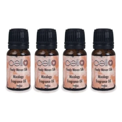 Image of Cello Finely Woven Silk Mixology Fragrance Oil. Pack of 4 x 10ml. &amp; Essential Oils for Diffusers Home. Ideal Aromatherapy Diffuser Oil Diffusers. Divine Air Fresheners