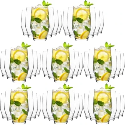 Image of Homiu Highball Drinking Tumbler Glasses Set of 48 495ML Crystal Clear Tall High Ball Water Gin Cocktail Juice Glassware Napoli Collection Dishwasher Safe