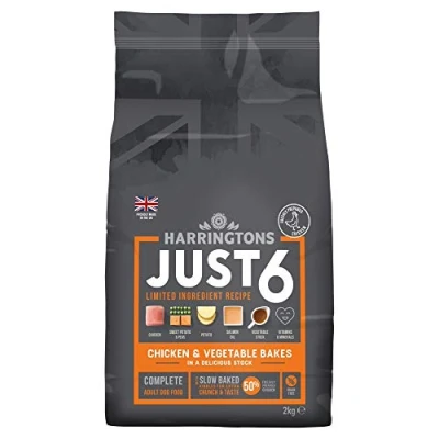 Image of HARRINGTONS Just 6 Chicken and Vegetable Bakes Adult Dog Food, 2 kg