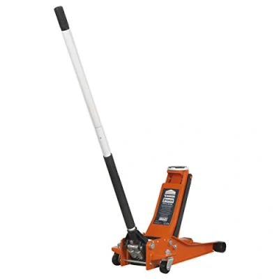 Image of Sealey 2001Leor Trolley Jack 2Tonne Low Entry Rocket Lift Orange