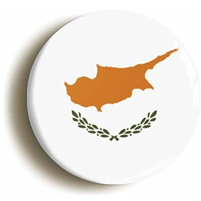 Image of Ozorath CYPRUS CYPRIOT NATIONAL FLAG BUTTON BADGE (2inch / 50mm diameter)