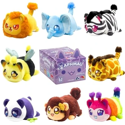 Image of Aphmau 65555 6 Mystery Plush Series YouTube Gaming Channel, Blind Box, 1 of 8 Possible Safari MeeMeows, Official Merch, Multicolour