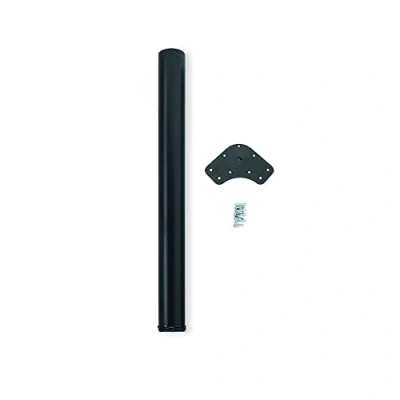 Image of Emuca Adjustable table leg Ø60x870mm (Ø2,3x34,2 inch), set of 1 steel leg, height adjustment 870 890mm (34,2 35inch), black