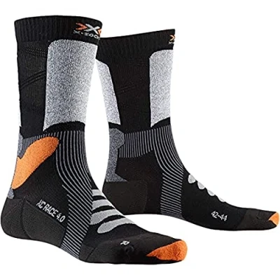 Image of X Socks Unisex&#039;s Country Race 4.0 Socks, Black/Stone Grey Melange, 45/47 (XL)
