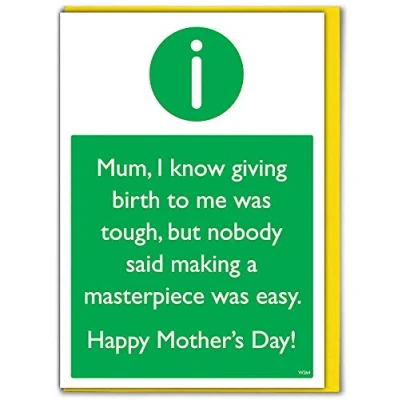 Image of Brainbox Candy Funny Mother&#039;s Day Card &#039;Making A Masterpiece Wasn&#039;t Easy Mum&#039; Perfect Hilarious Joke For Mum To Go With Mothers or Birthday Gift