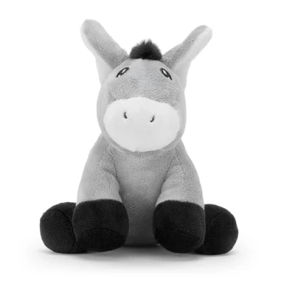 Image of Zappi Co Donkey Plush Toy (15cm) 100% Recycled Eco Friendly Soft Cuddly Stuffed Animal for Newborn, Baby, Infant