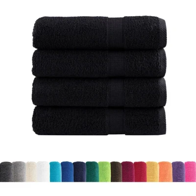 Image of vidaXL Premium Shower Towels SOLUND 4 pcs Black 70x140 cm 600 gsm
