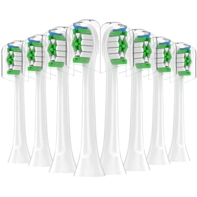 Image of KHBD Toothbrush Heads Compatible with Philips Sonicare Electric Toothbrush, Replacement Brush Fit for EasyClean, Gum Health, FlexCare, HealthyWhite White 8 Pack
