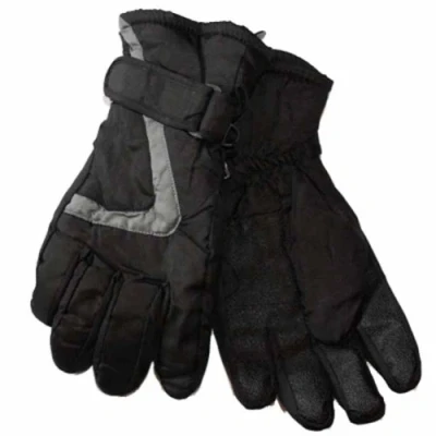 Image of Kids Ski Thinsulate Thermal Lined Warm Winter Snow Gloves Black Grey 10 11 Years