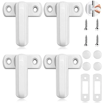 Image of 4pcs Sash Jammers Window Locks, Plastic Steel Casement Door and Lock White Zinc Cast Alloy Suitable for UPVC PVC Doors Windows Home Security