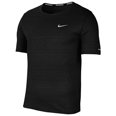 Image of Nike M Nk Df Miler Top Ss T Shirt White/(Reflective Silver),