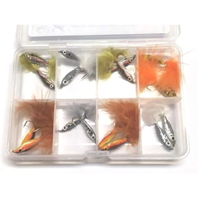 Image of BestCity fly Fishing Flies EPOXY MINNOWS 16 for trout supplied with FREE clip shut box #340,
