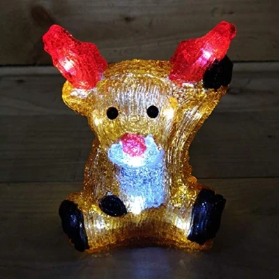 Image of Snowtime 20 cm Acrylic Sitting Christmas Reindeer