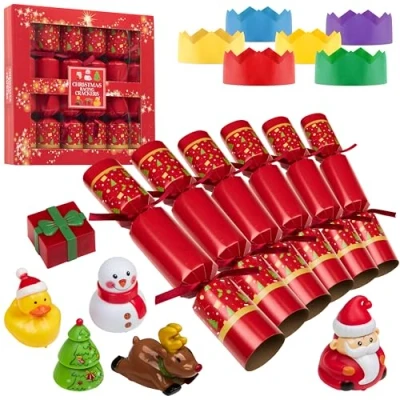 Image of KreativeKraft Christmas Crackers Pack of 6, Party Decorations (Multi Racing Toys)